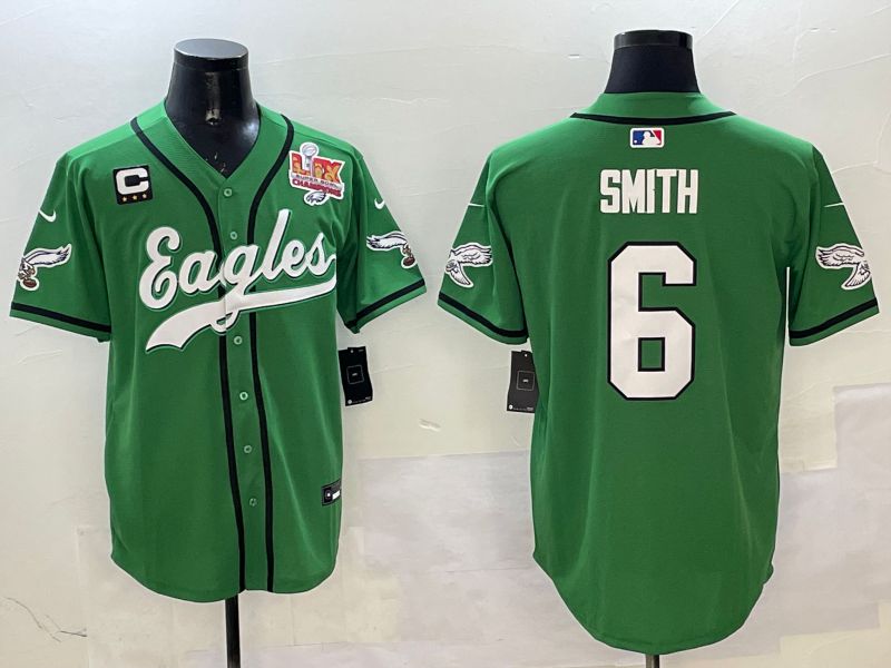 Men Philadelphia Eagles #6 Smith Green three generations Jointly Name 2025 Nike Limited NFL Jersey style 12->philadelphia eagles->NFL Jersey